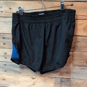 Black and Blue Women's Athletic Shorts